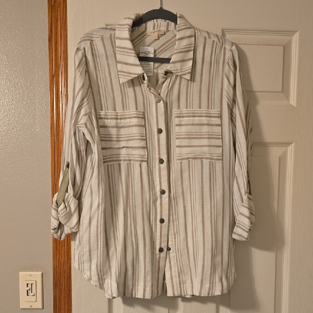Striped Button-Up Shirt